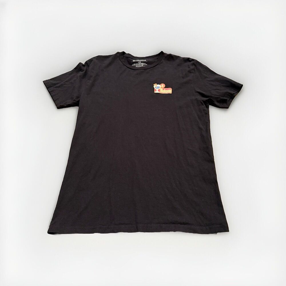 Volcom Mens Black Wine Glass Straw Volcom Graphic Short Sleeve T Shirt Size L